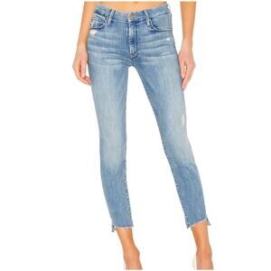 Mother Jeans Women 32 The Looker Ankle Step Fray Where There's Smoke Cropped USA